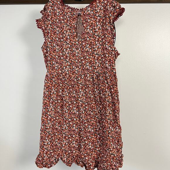 Wild Fable Women's Brown Floral Flutter Short Sleeve Trapeze Dress - Med - NWT - Picture 10 of 10